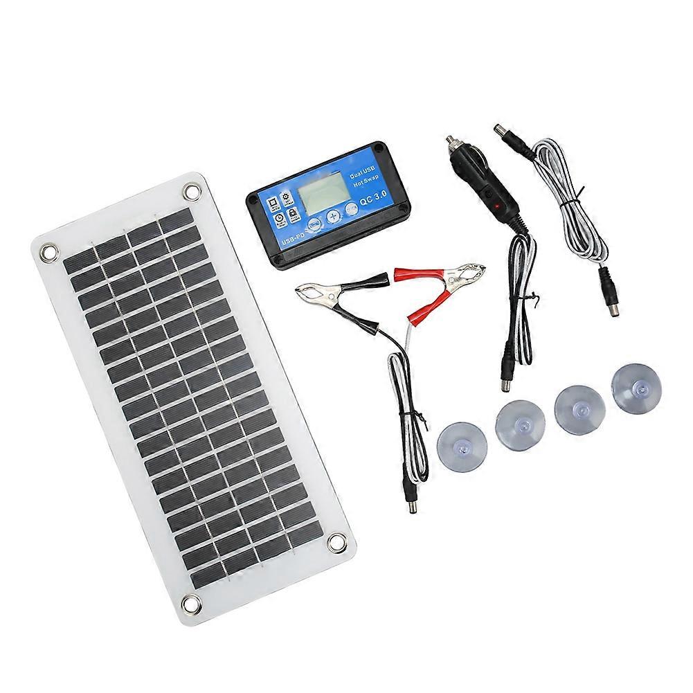 Mono-Polycrystalline Solar Panel Waterproof Controller Kit with Connection Cable 12V24V Charging Protection Battery Kit