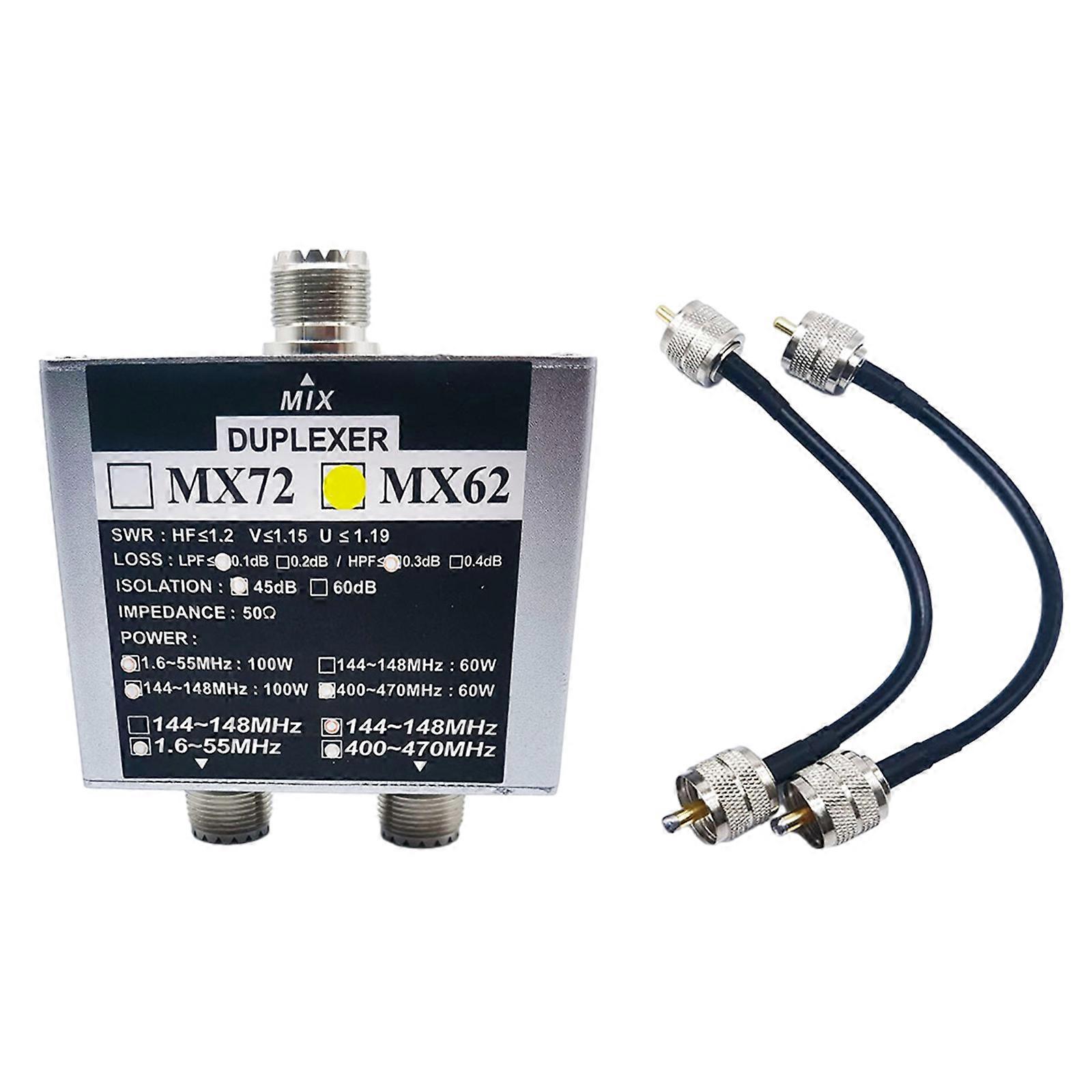 Versatile Duplexer Different Frequency MX62 Antenna Coupler Improve Signal Reception Suitable for FT857D FT911 ATAS-120A Multicolor