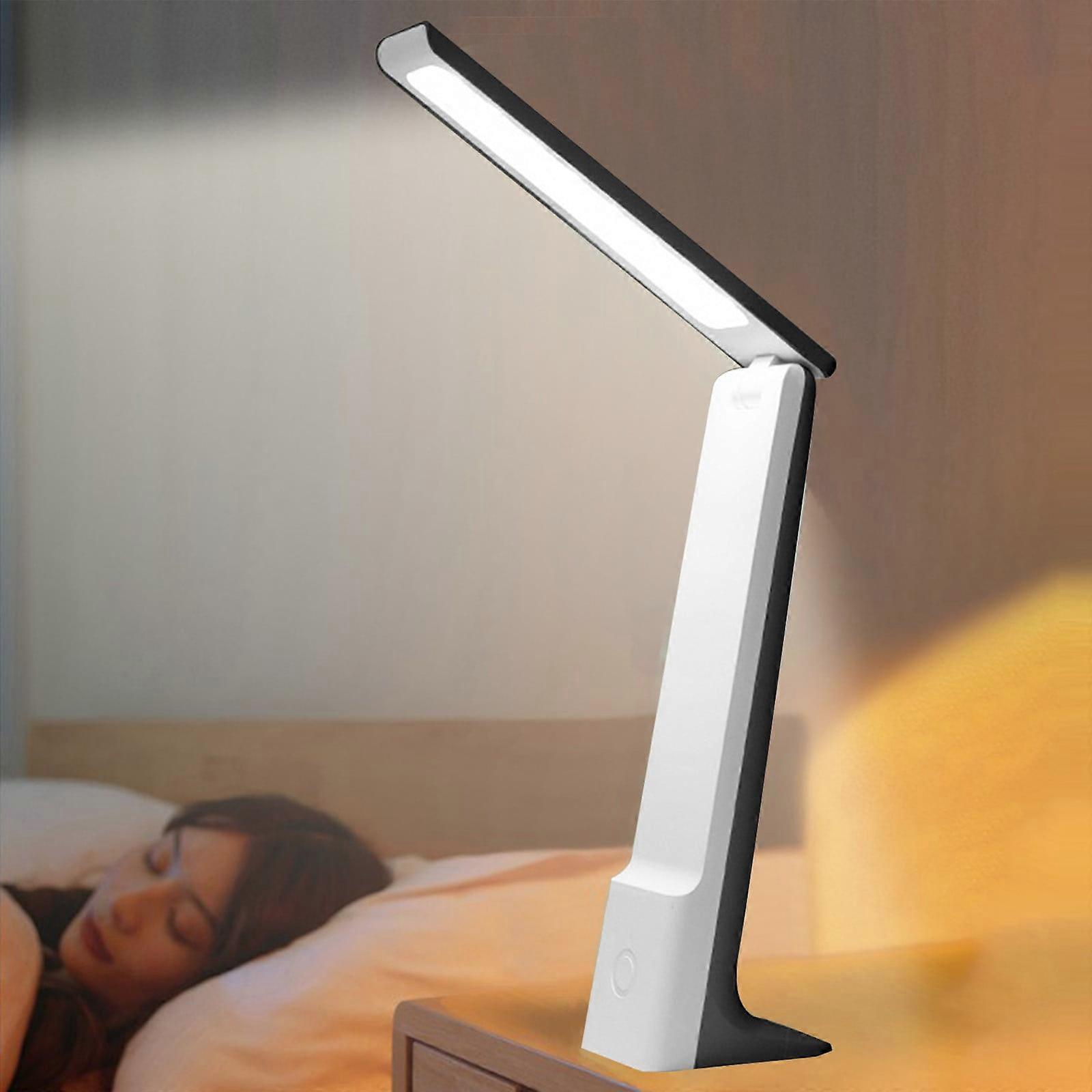 Jacenvly Valentine Lights LED Desk Lamp, Foldable Plug-in Reading Lamp with 3-Grade Color Adjustment & Stepless Dimming, Compatible with Christmas