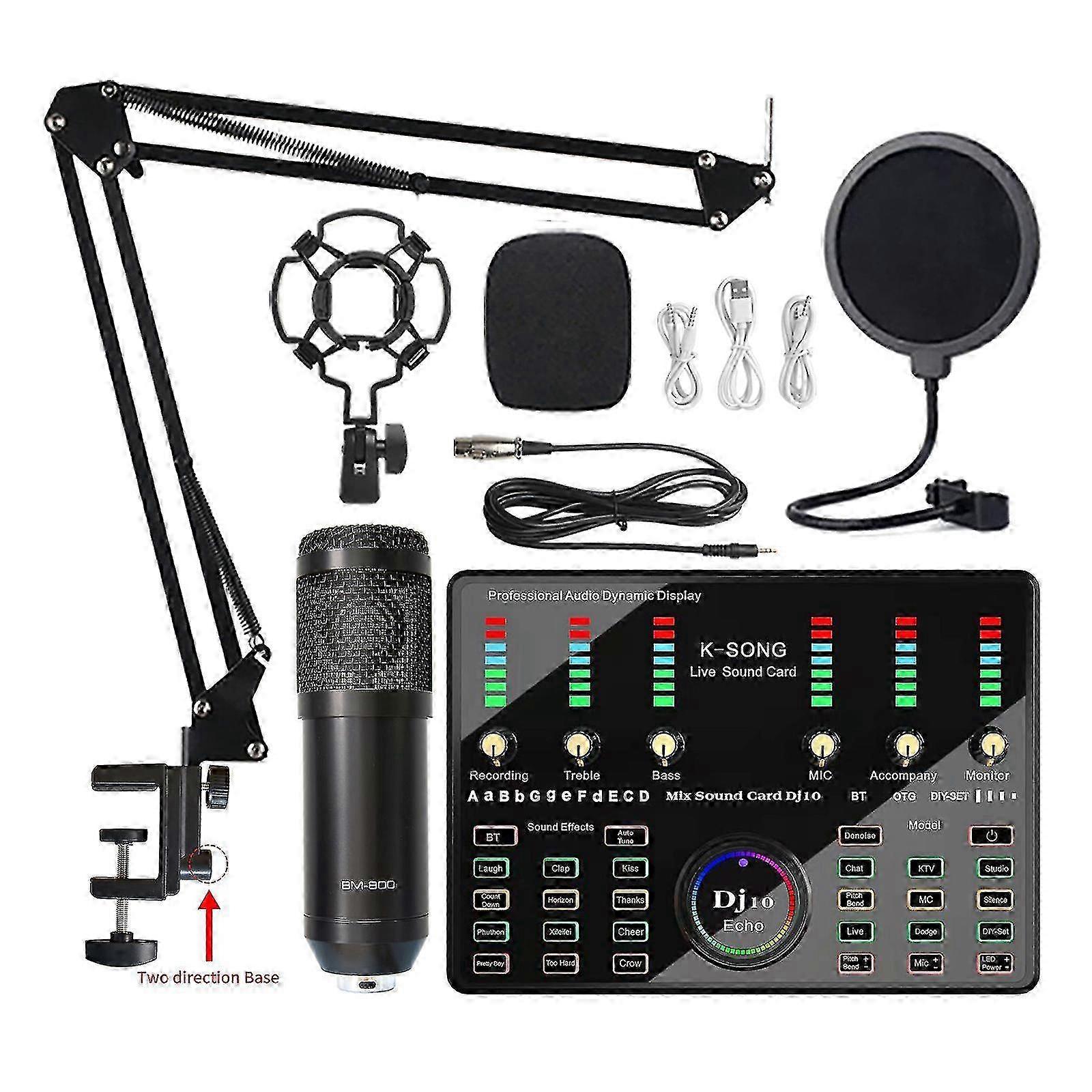 Mobile Phone Sound Card Set Microphone Set Microphone Stand Sound Card Live