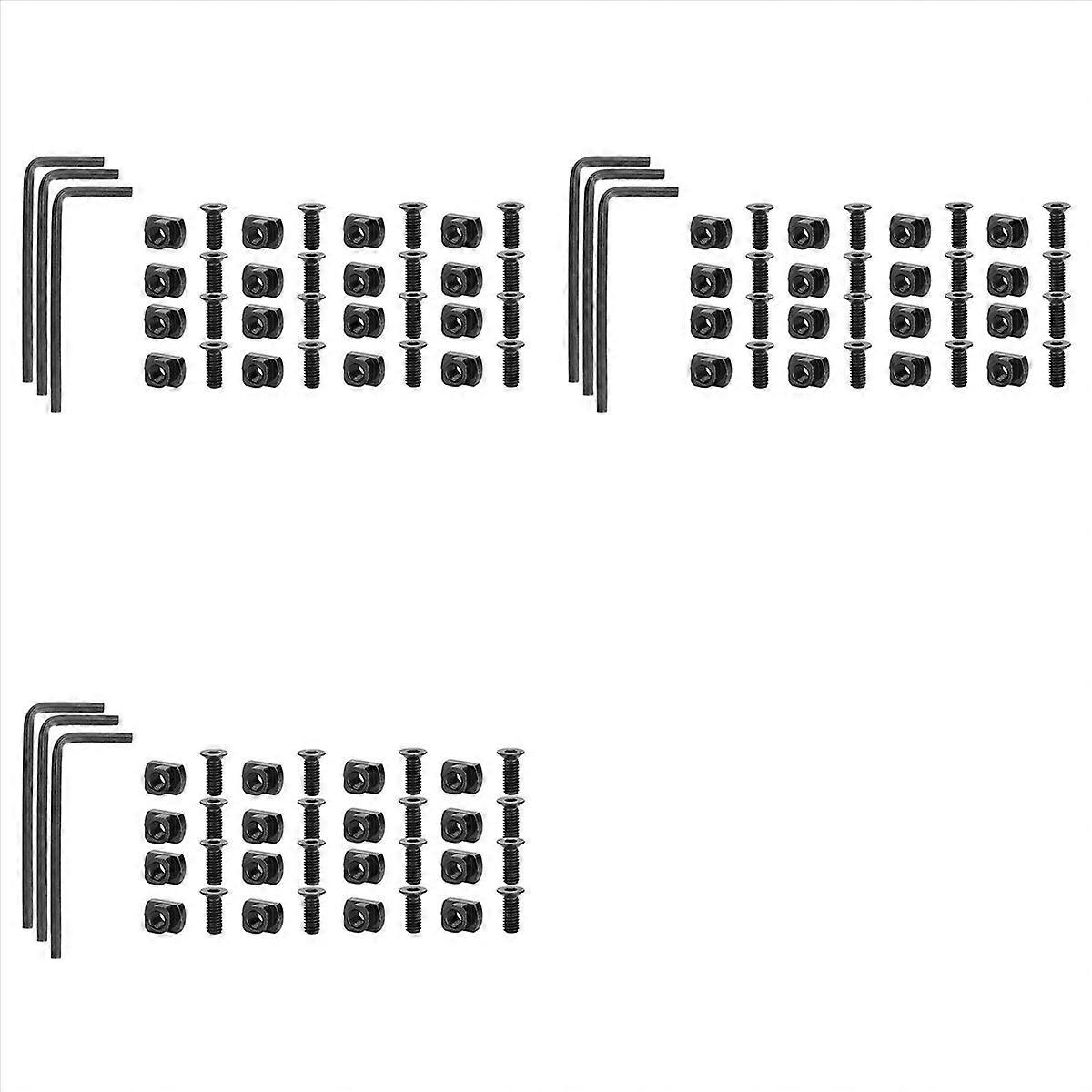 48 Pack M 4 T-Nut Metric Camming Screw Replacement Sets Compatible with Standard Rail Systems, with 