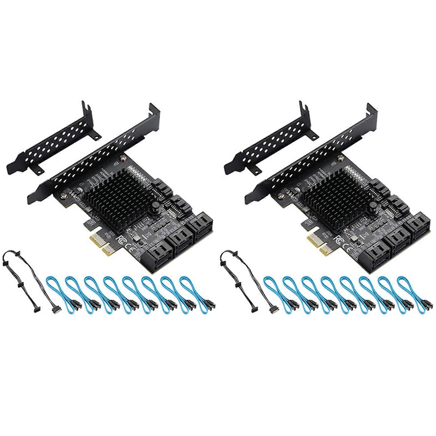 2X PCIE SATA Card 8 Port, 6Gbps SATA 3.0 PCIe Card, PCIe to SATA Controller Expansion Card, Upport 8
