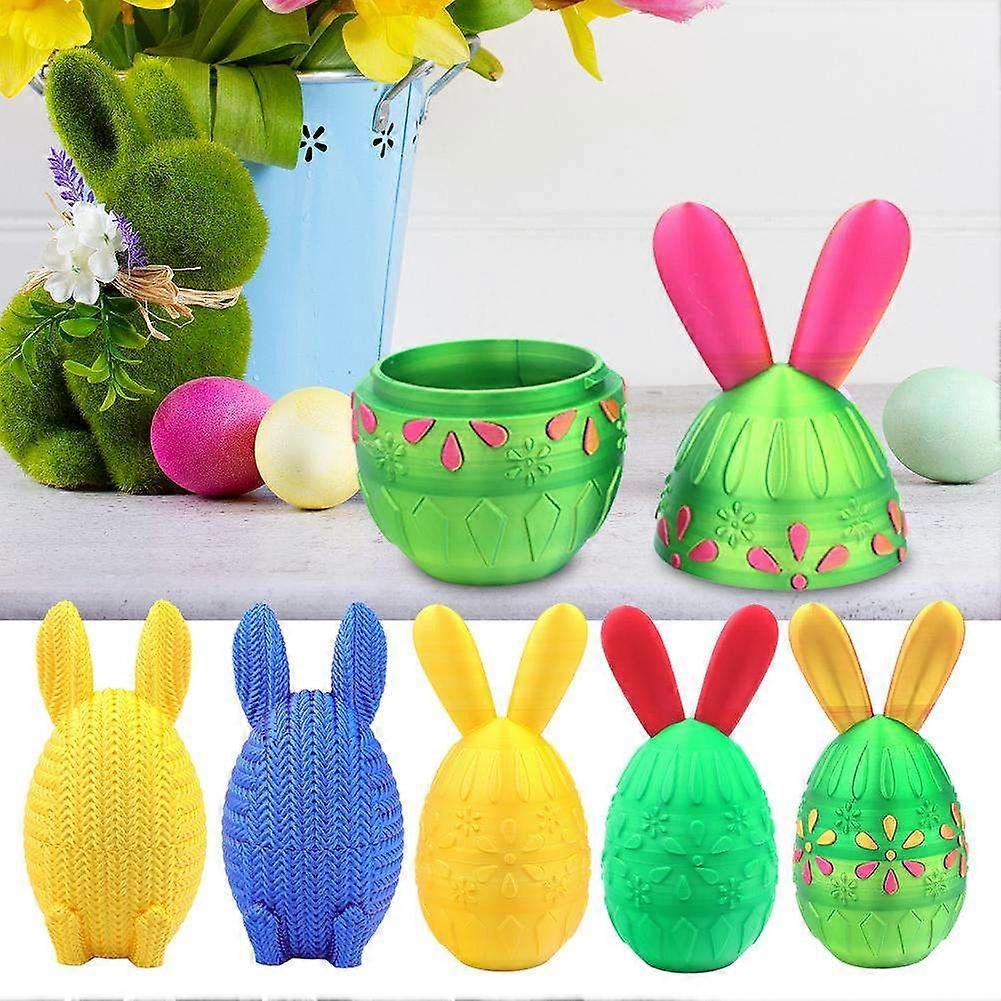 3D Printed Easter Eggs with Bunny Design Openable for Candy Fillings Holiday Hunt Decorations