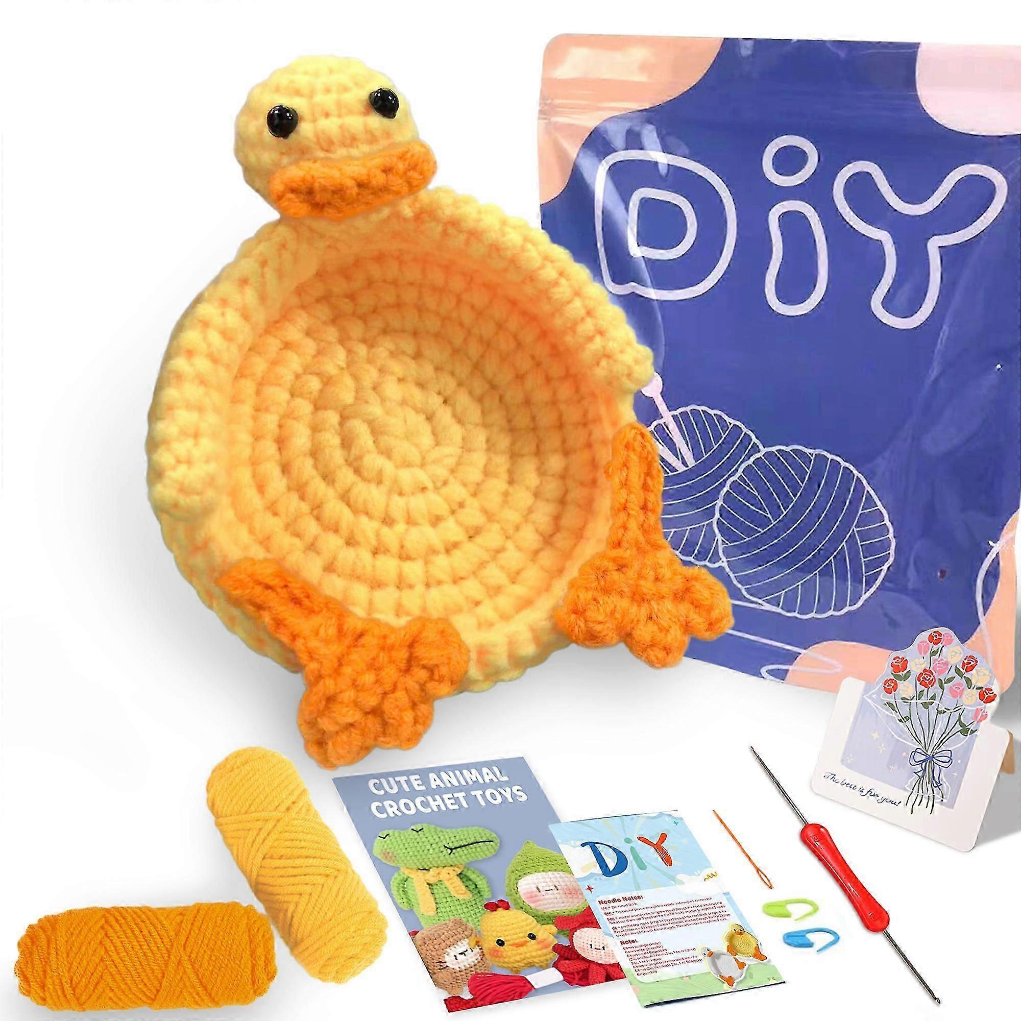 1pcs Duck Coasters Crochet Set for Beginners, Starter Kit