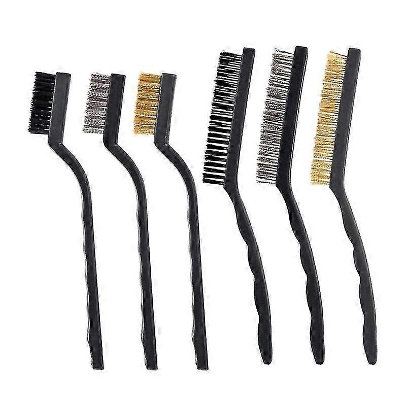 6Piece Mini Wire Brush Scratch Wire Brush Rust Paint Metal Cleaner Stainless