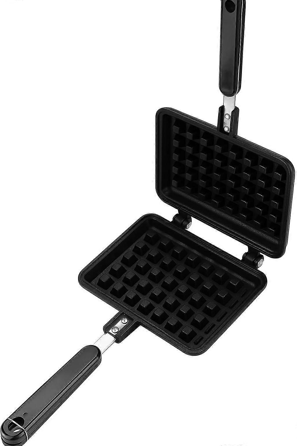 Mini Gas Stove Waffle Maker Nonstick Aluminum Pan with Cool Handle for Breakfast Cooking