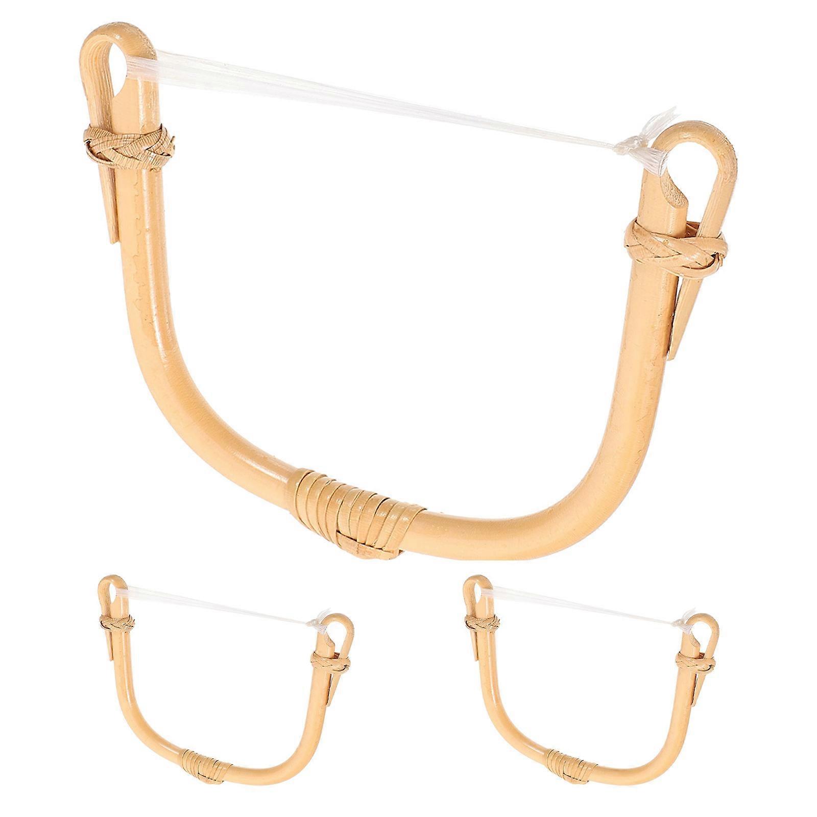 Rattan Teapot Handle U-Shape Replacement 3Pcs for Kung Fu Tea Pot