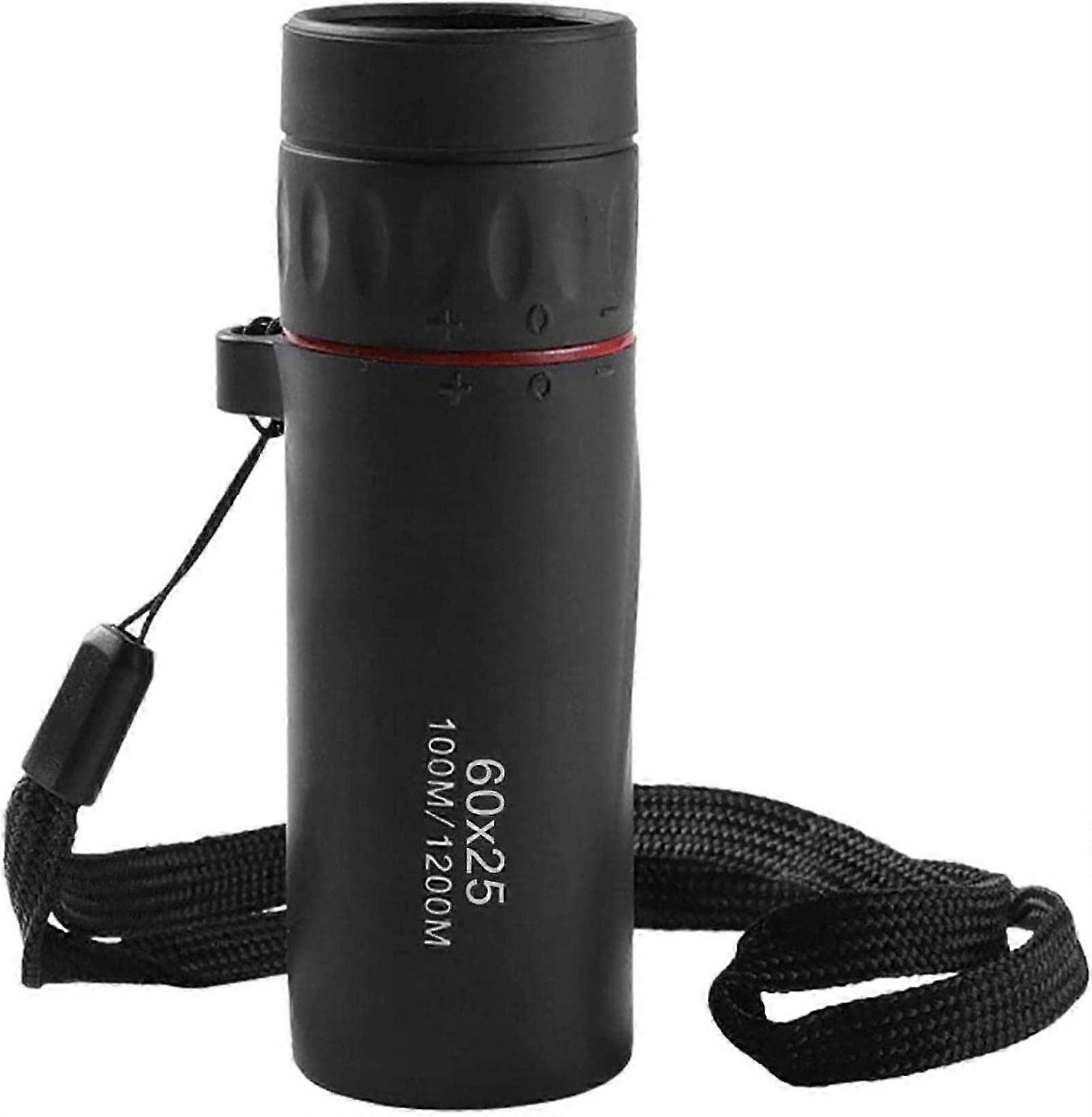 Mini Black Telescope Zoom Adjustable Monocular - Compact Lightweight Optical Scope for Stargazing and Bird Watching