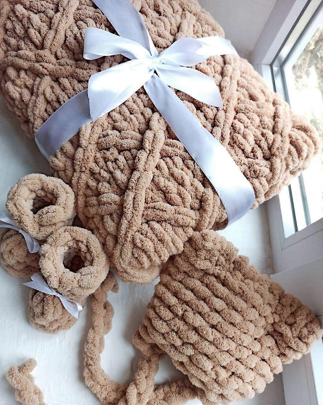 Minzimin 1 Pack Baby Big Loop Blanket Yarn 100% Micropolyester Soft Yarn 100g