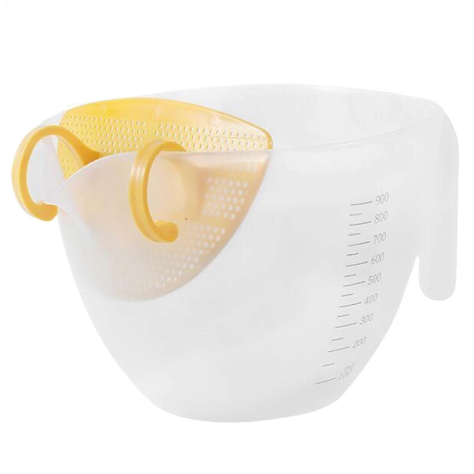 Measuring Cup with Strainer and Whisk, 1000ml EasyRead 2 in 1 Egg Beater for Baking and Cooking