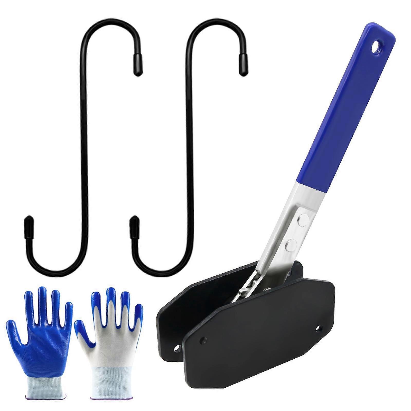 Brake Caliper Compression Tool with 360° Ratcheting Action, Universal Disc Brake Piston Spreader with Gloves and 2 Hooks