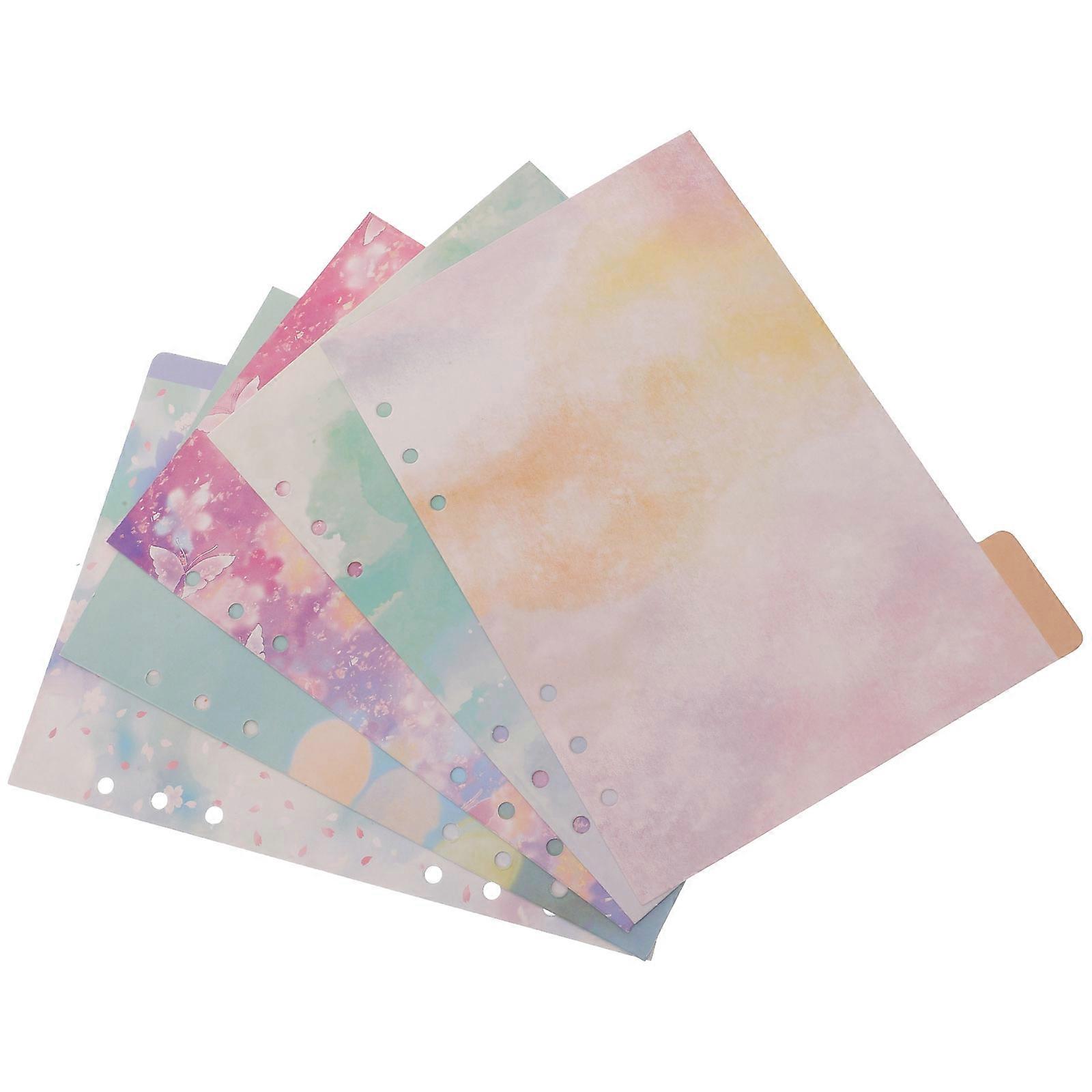 5 Sheets Book Binder Dividers Notepad Dividers Detachable Notebook Page Dividers Organizers(A5)
