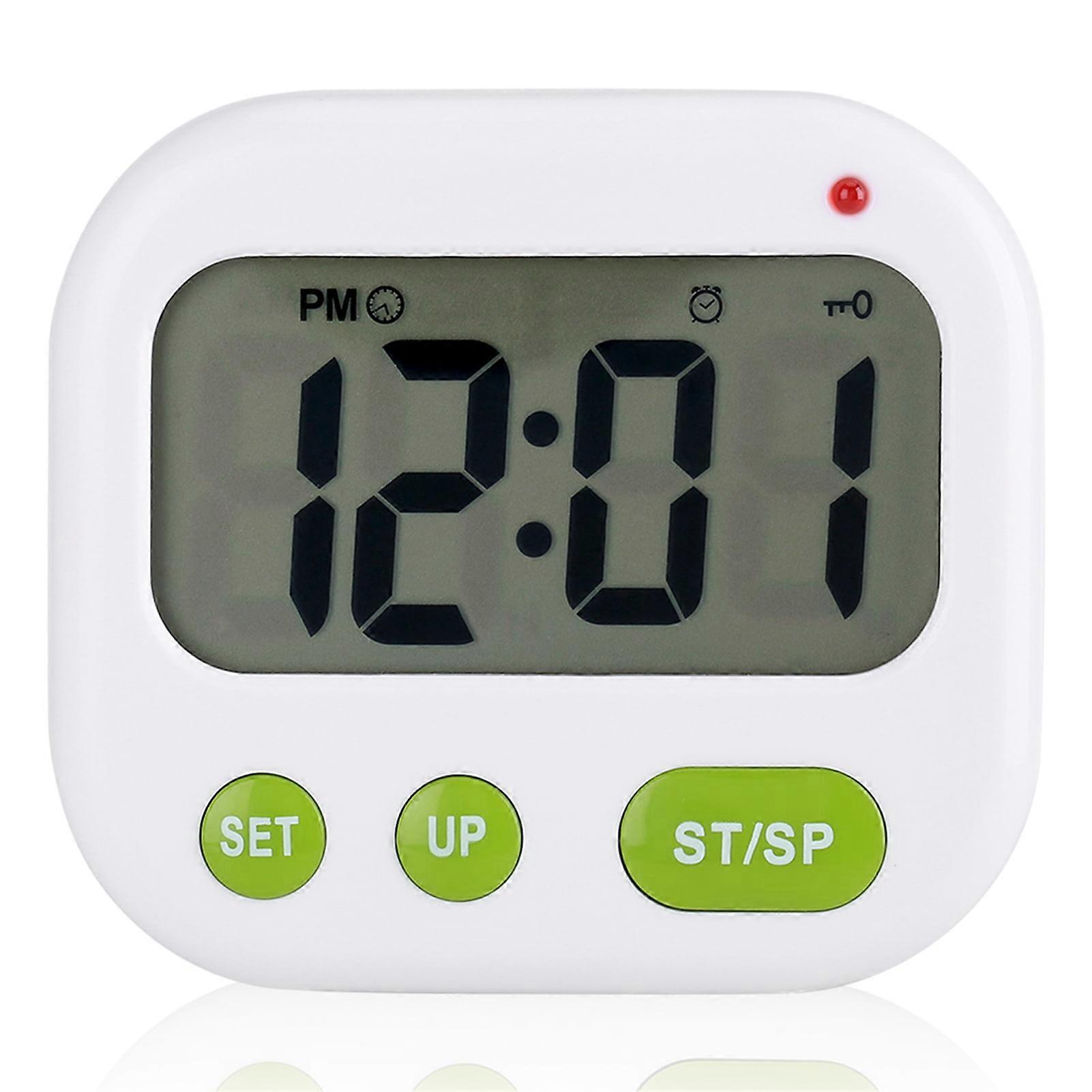 Nikou Digital Alarm Clock - Music/Vibration Digital LCD Alarm Backlight Clock Electronic Kitchen Timer with Backlight Double Reminder
