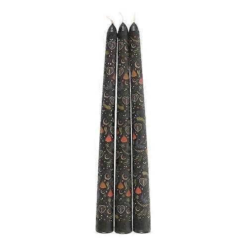 Something Different Midnight Printed Taper Candle (Pack of 3)