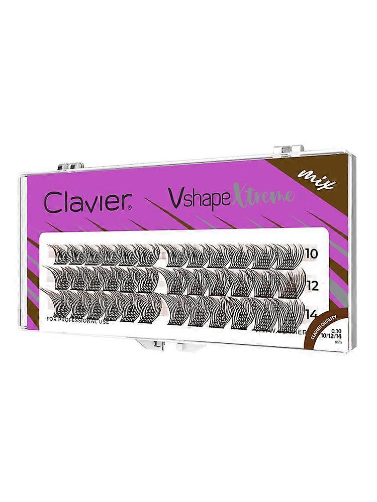 Clavier Brown VshapeXtreme Eyelash Wide Band Individual DIY False Lashes Extension Soft Natural Segment Lash