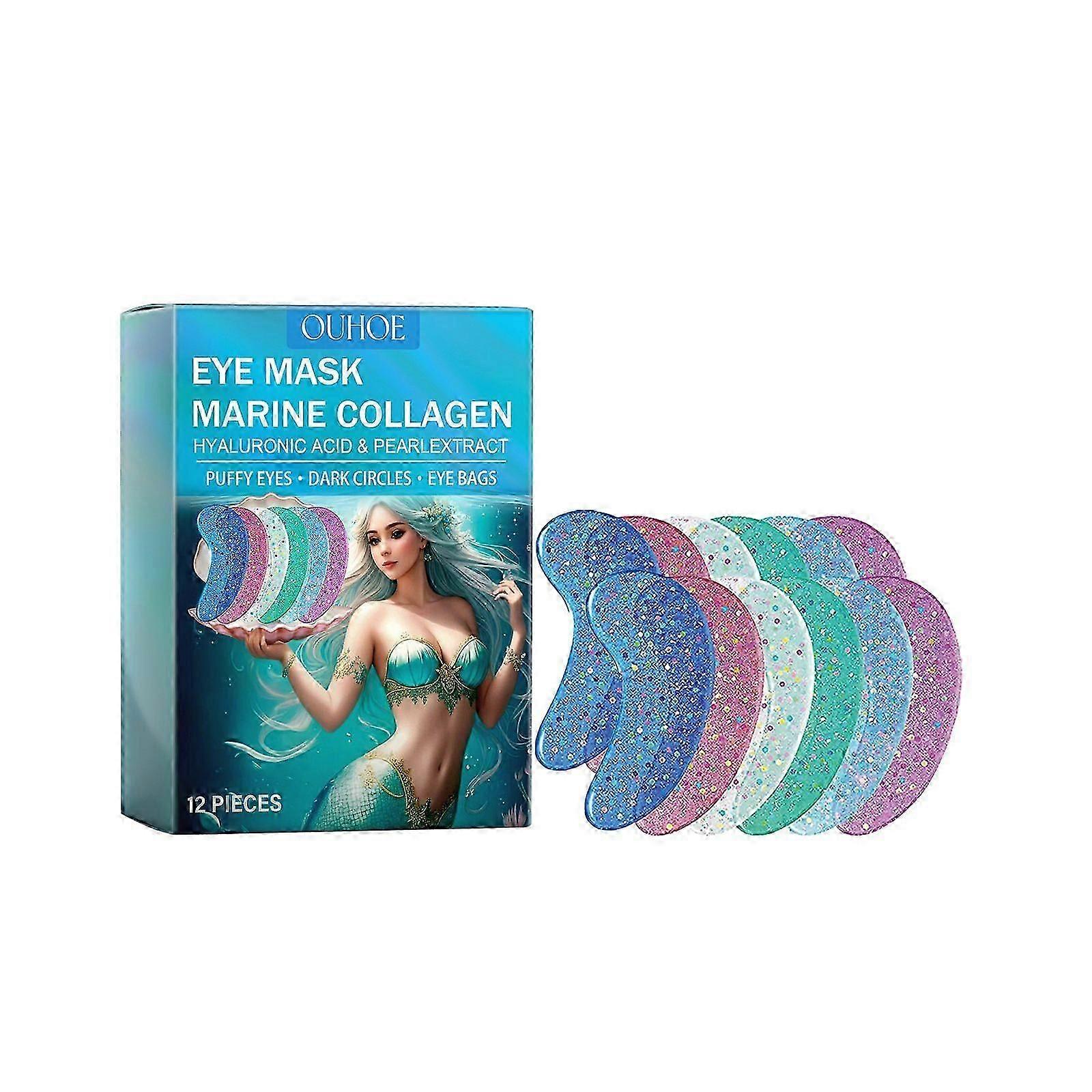 Hydrating Marine Collagen Eye Masks for Dark Circles & Fine Lines - 12 Pairs