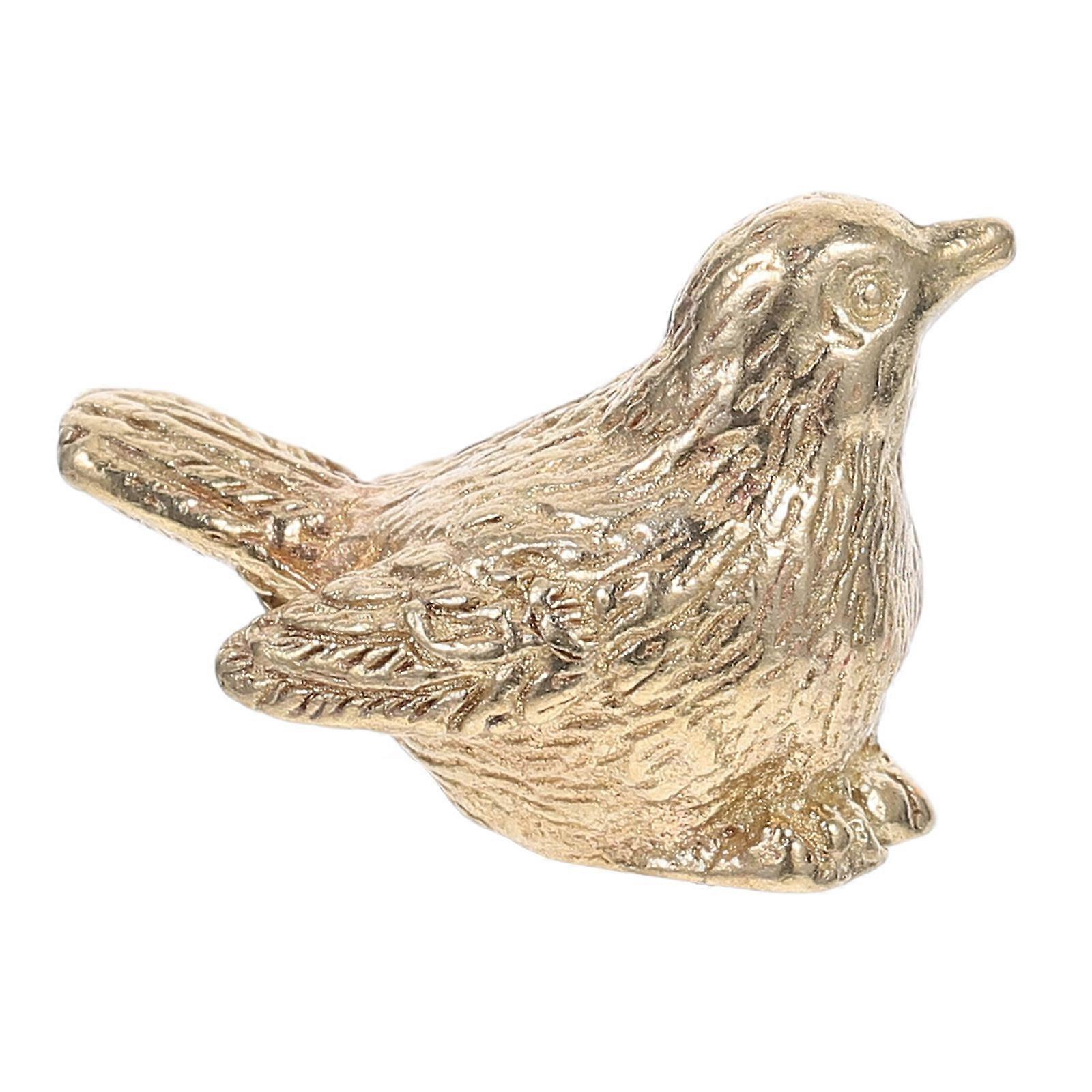 Figurine d'oiseau en laiton pour décoration, 1 pièce, sculpture vintage de moineau doré