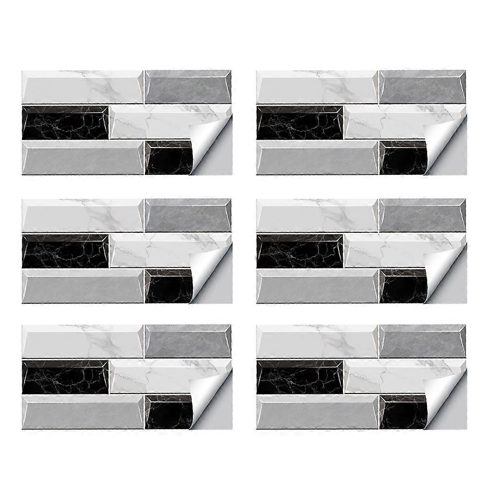 Waterproof Tile Stickers PVC Kitchen Wall Sticker for Decor 6Pcs Set