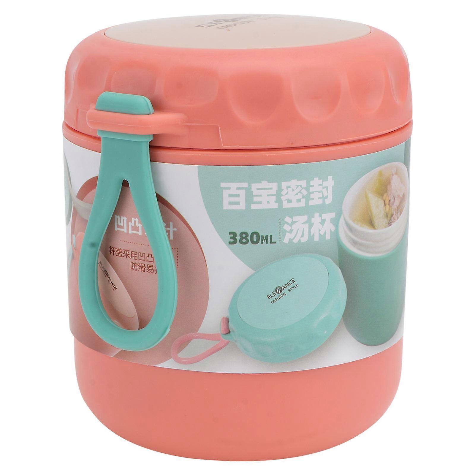 Insulated Soup Cup Portable Container for Storage Use 2Pcs Pink Breakfast