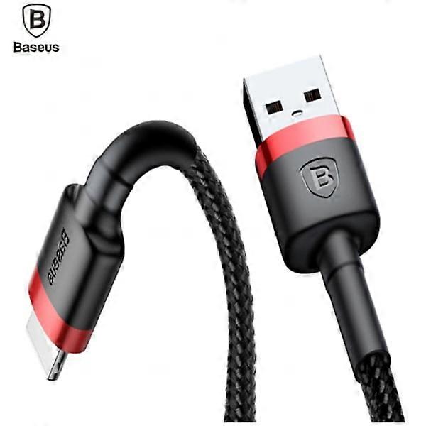 2m baseus compatible with iphone charger black with red