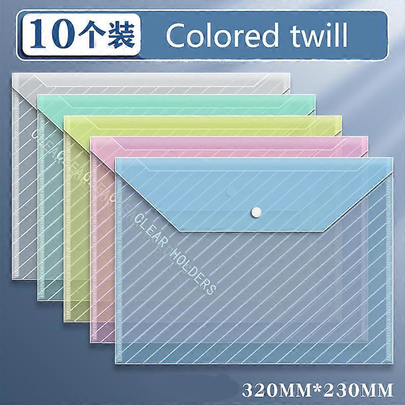 Sac de rangement pour fichiers A4, 10 pi��ces, en plastique Transparent ��pais, grande capacit��, ��tanche, Type encliquetable, sac de rangement