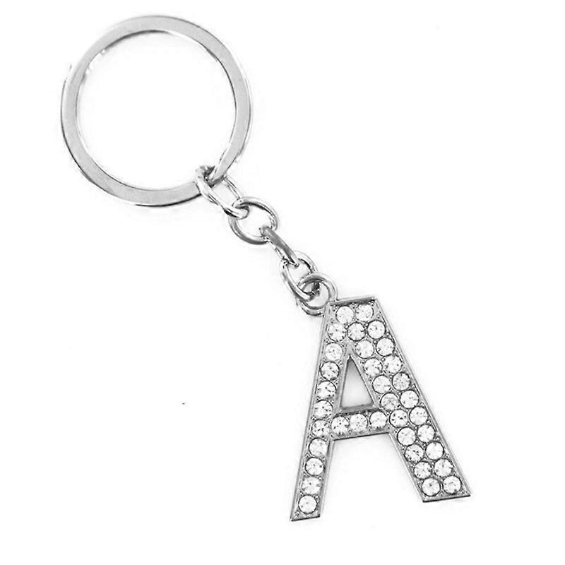 Bling Crystal Sparkly Alphabet Keyring Initial Letter Key Ring Chain Keychain CO