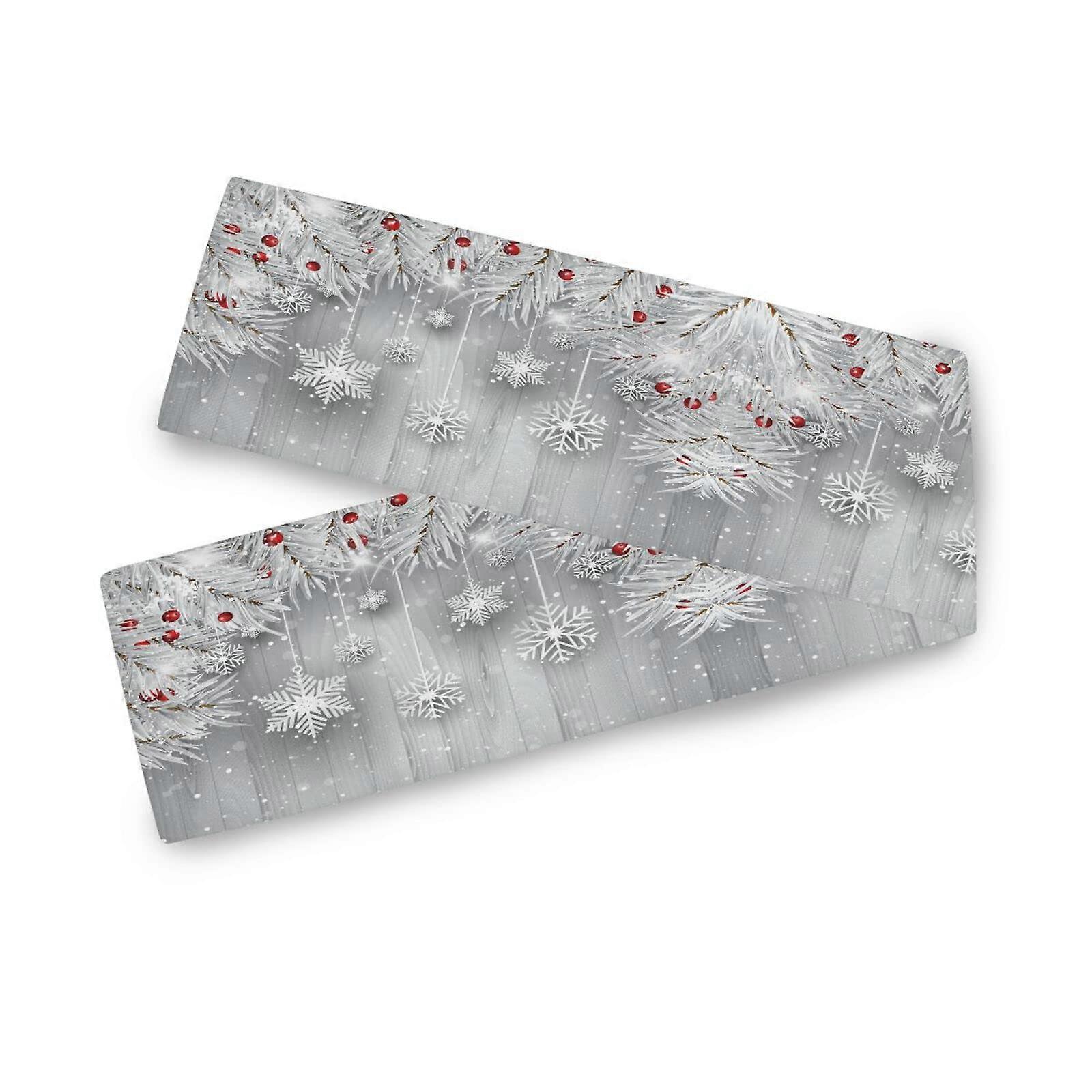 Silver Snowflake Christmas Table Runner 13x90 for Dining Table Wedding Party Holiday Decor