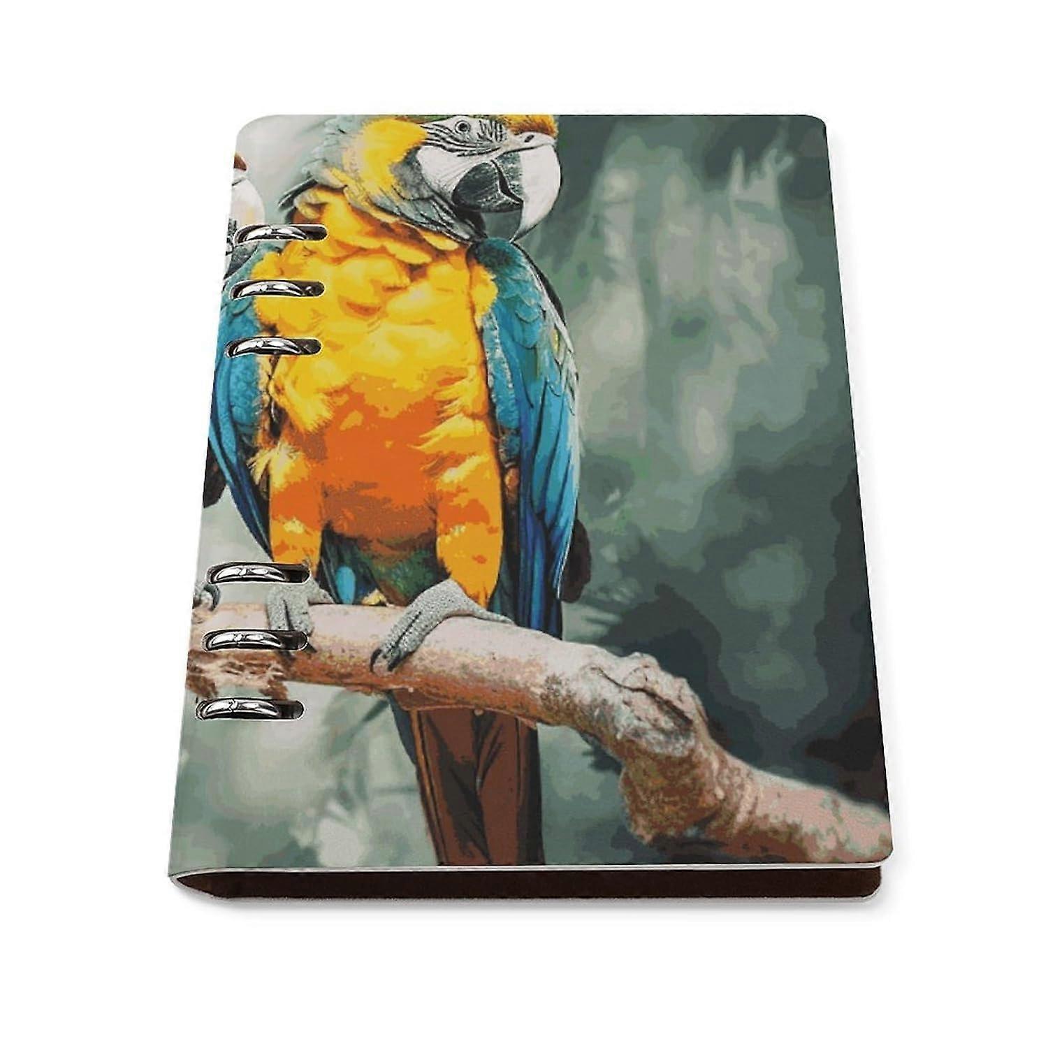 Parrots Notebook Water Resistant Hardcover Note Book Refillable Notebook A5 Binder 6 Ring Planner Book Classic Business Journal for Functional Office