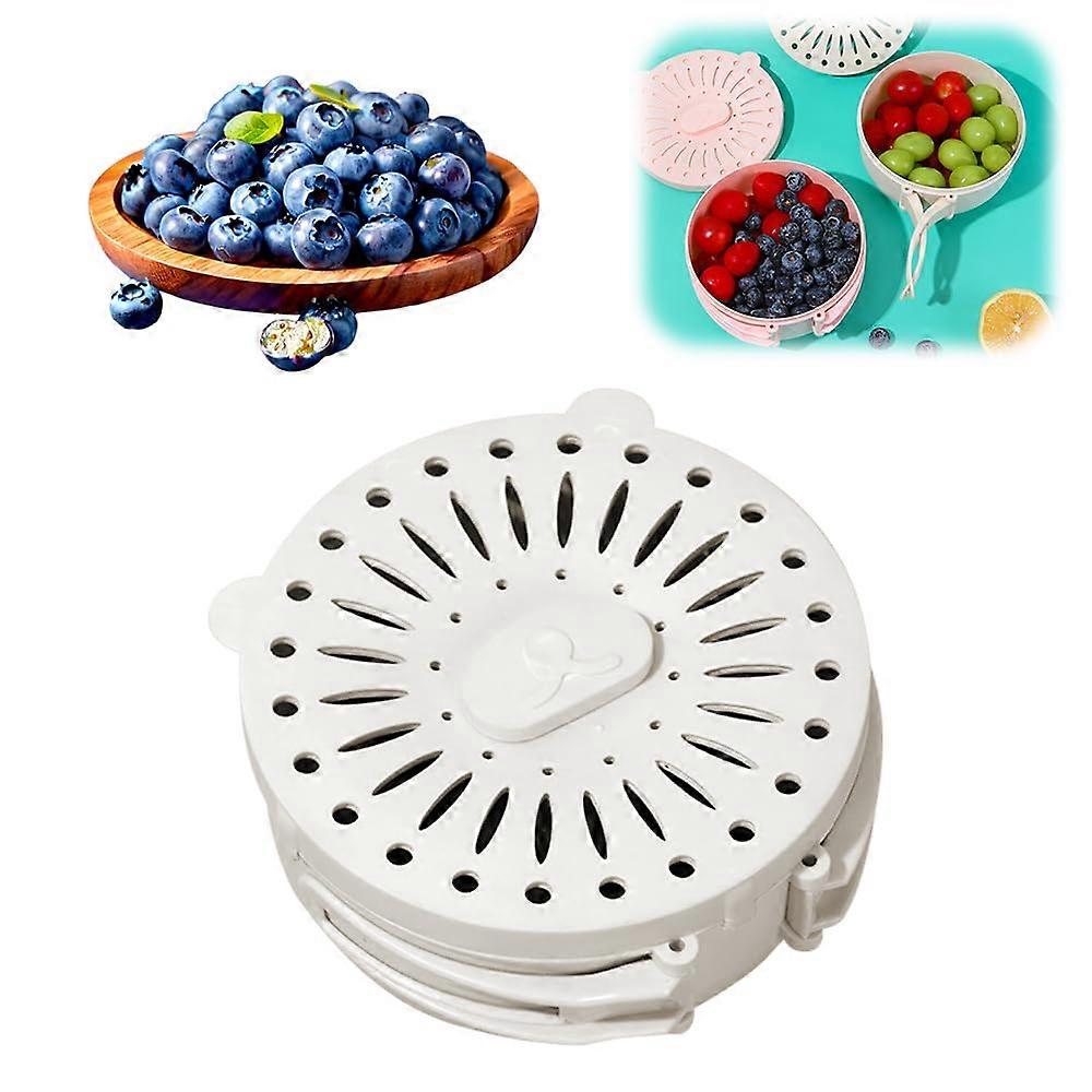 Fruit Strainer with Handle and Lid, 2 in 1 Colander for Kitchen, Efficient Drain and Storage