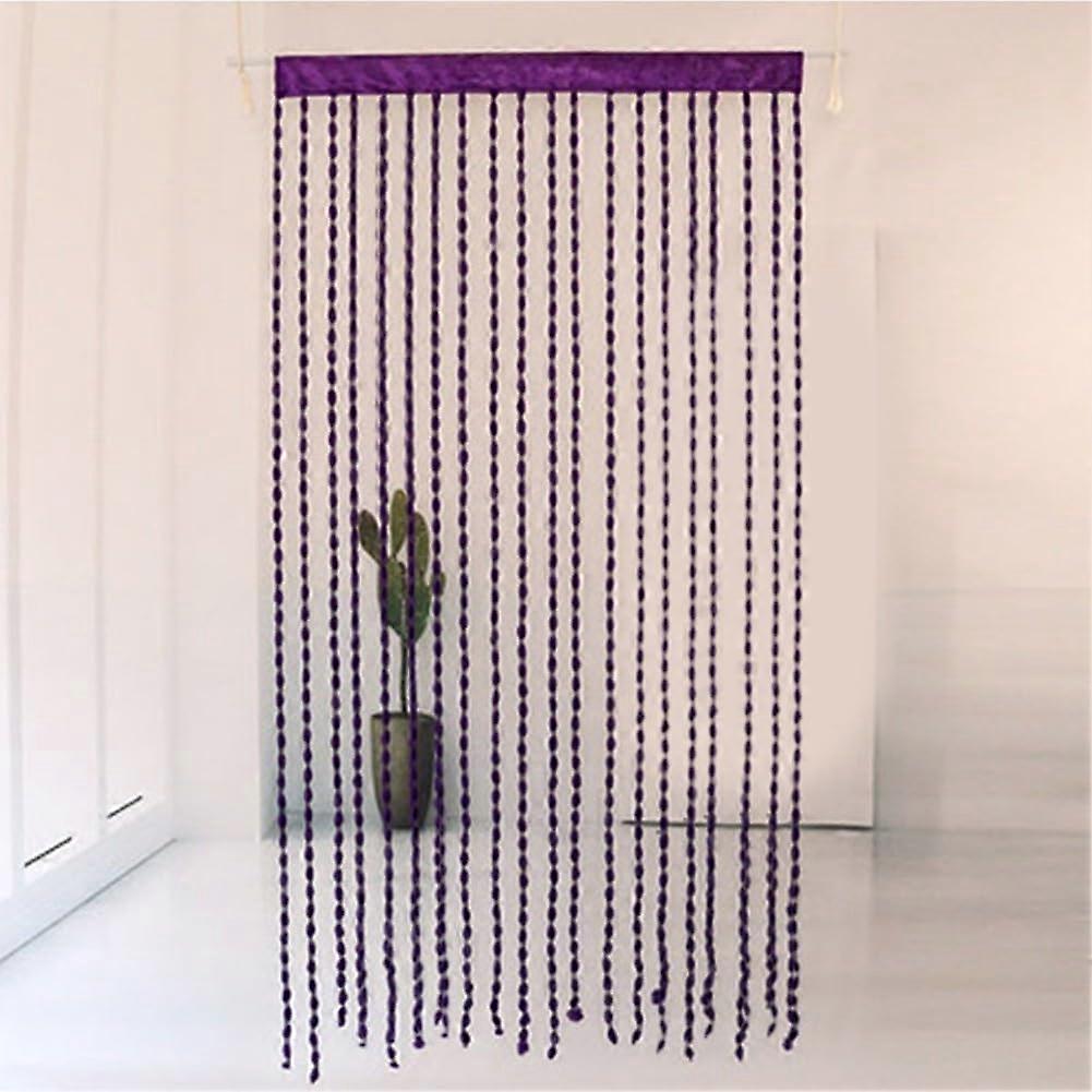 Purple Beaded String Curtain for Doorway Room Divider, Elegant Tangle Polyester 100x200cm