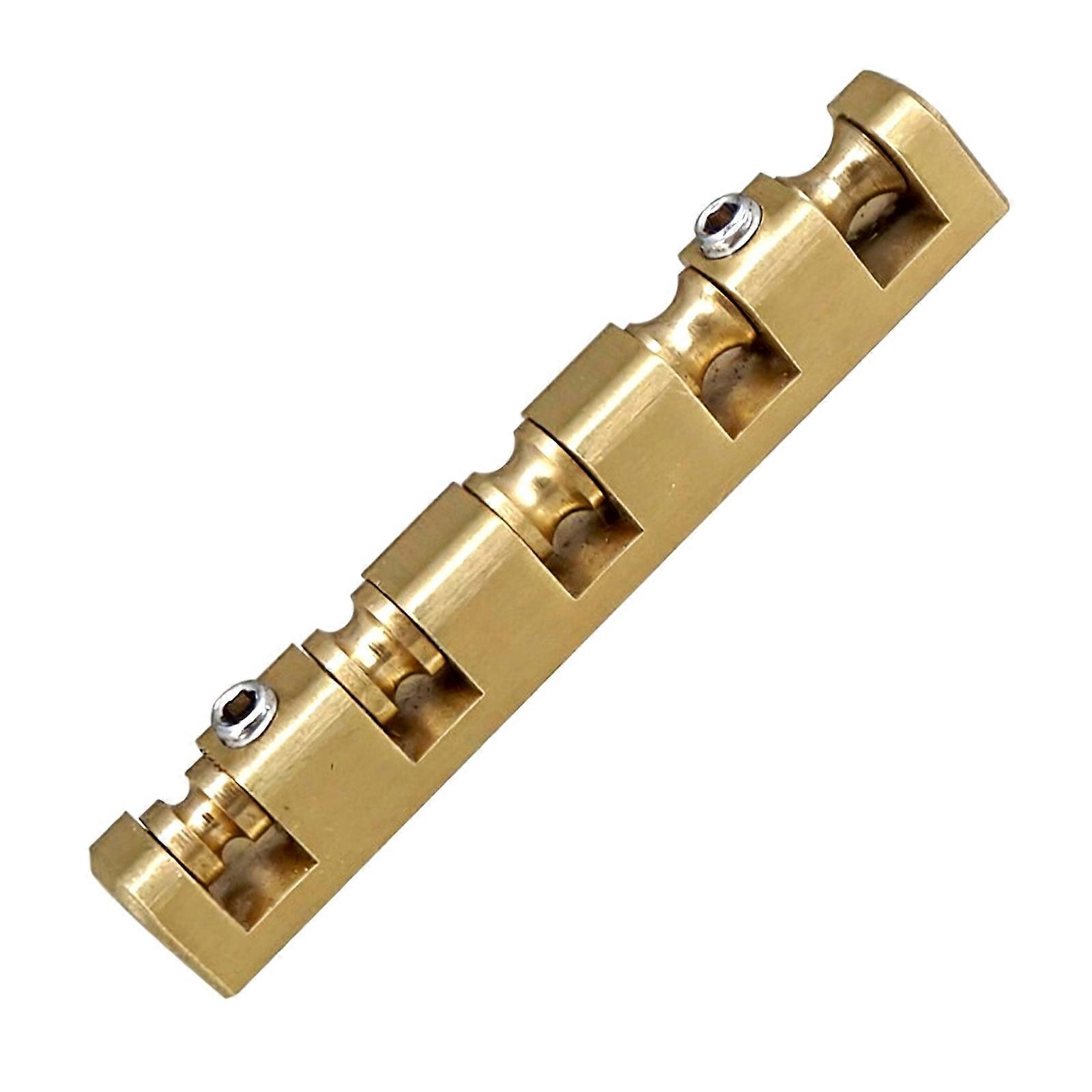 Brass Roller Nut for 5 String Bass Instruments Optimizes String Movement and Resonance Adjustable Comes with Mounting Plate Wrench Multicolor