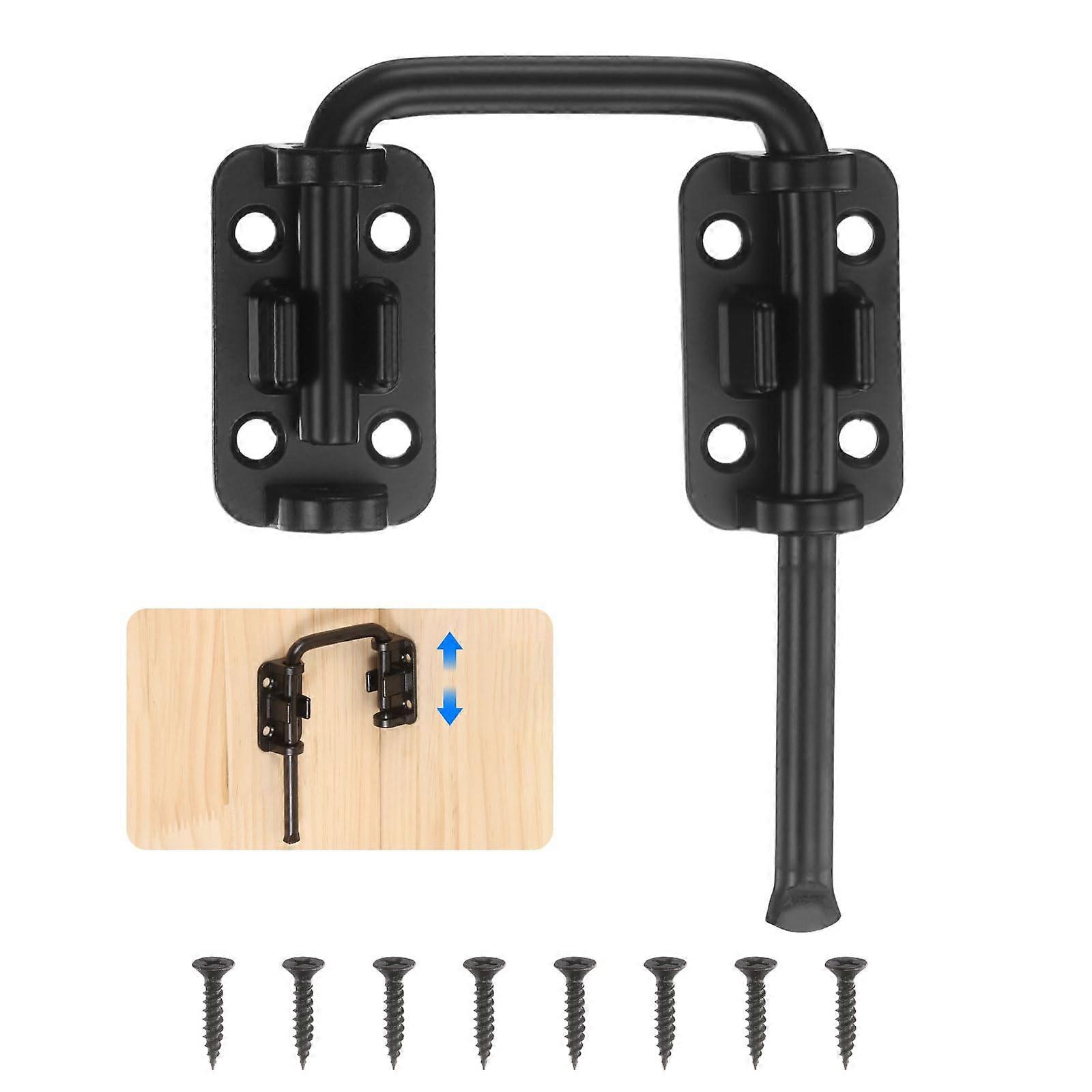 Door Latch Lock Zinc Alloy Flexible UShaped Sliding Lock with Screws for Home Security