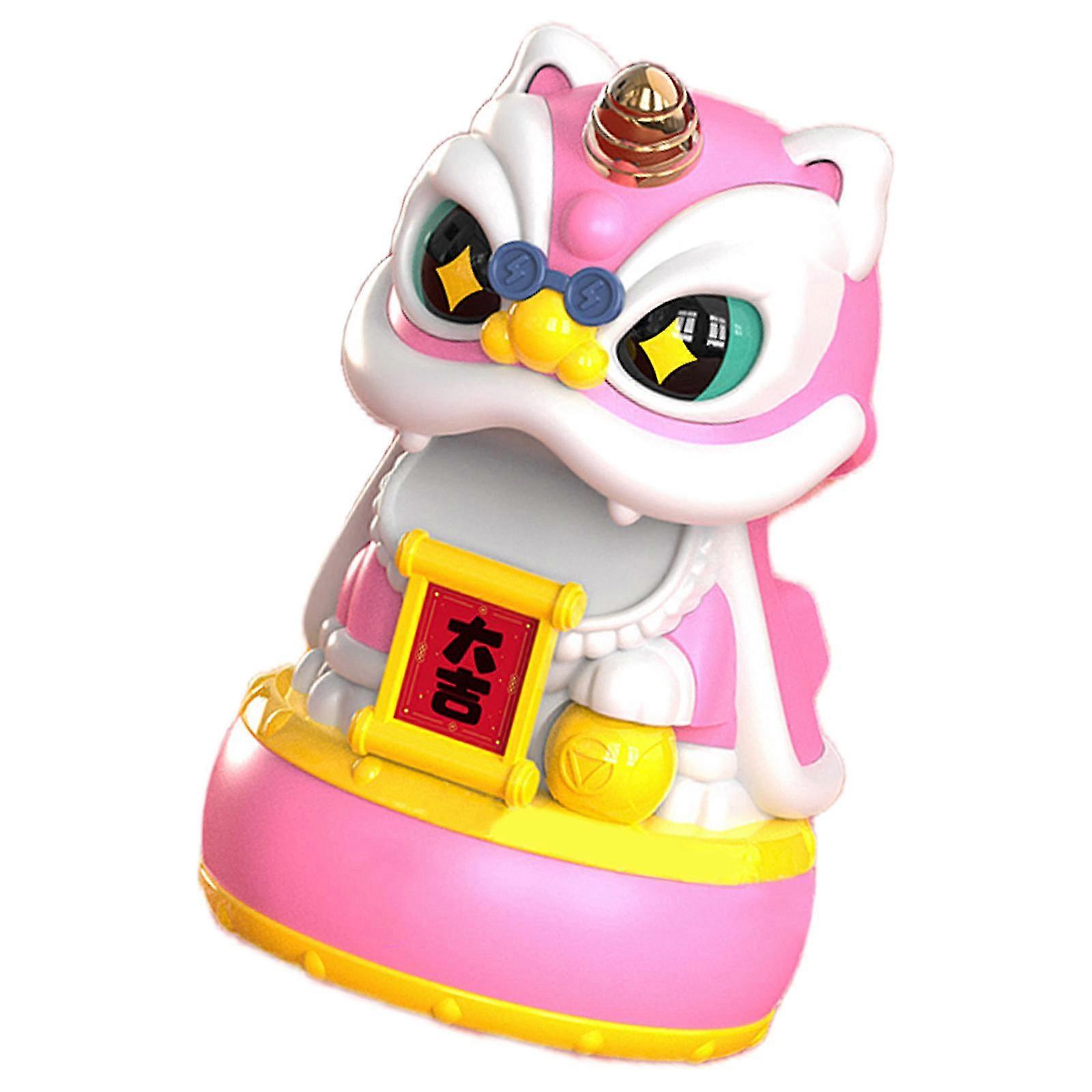 Solar Power Bobblehead Lion Figurine Dancing Lion Sculpture For Shelves And Workstations Bring Energy And Charm Sky Blue