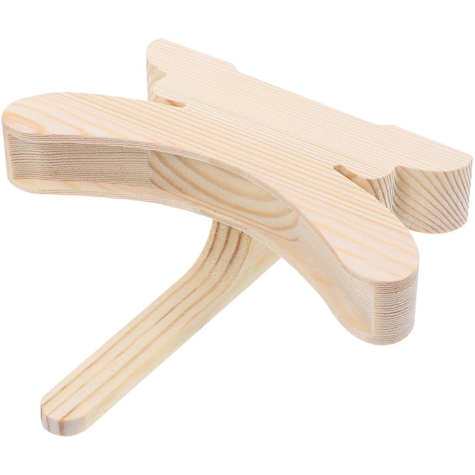 Chinese Style Tea Stand White Light Yellow Curved Shape Showcase Items 1Pack