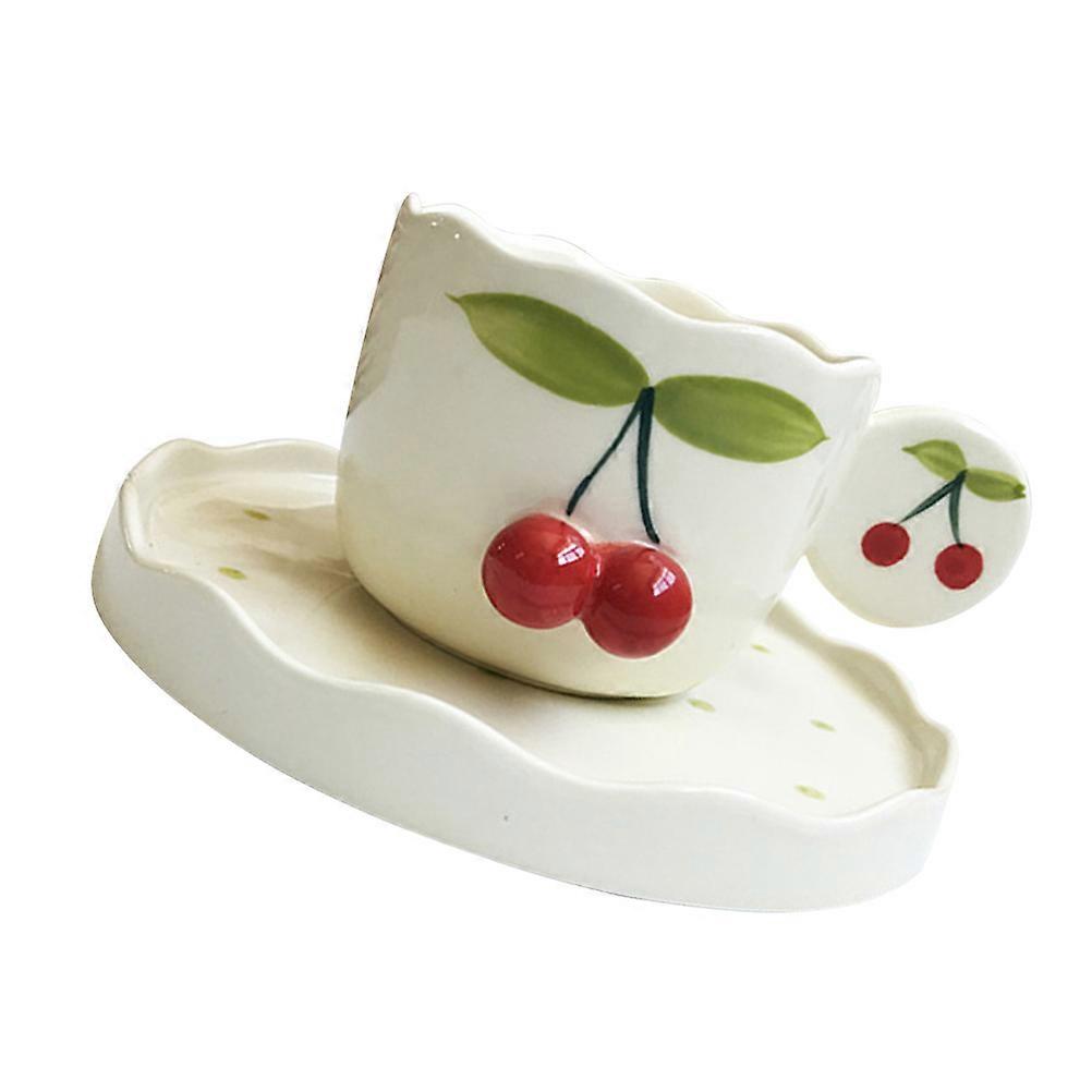 Ceramic Coffee Cup for Home Use 1Set Adorable Milk Cup with Dish