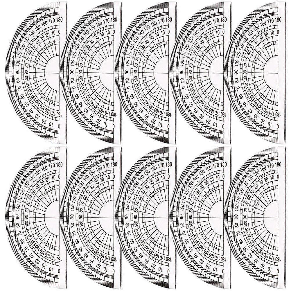 Plastic Protractors Math Protractor for Measuring 10Pcs Transparent Angle Tools