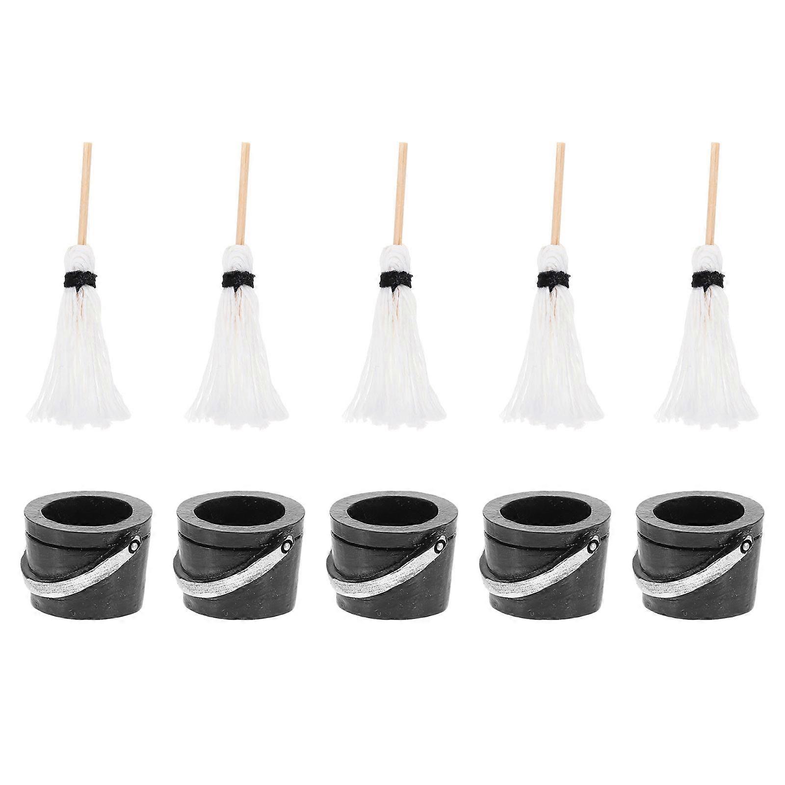 Mini Mop Bucket Model Mini House Cleaning Tool for Decor 5Sets