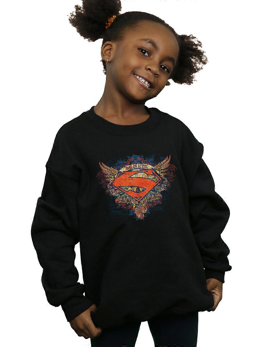 DC Comics Piger Superman Wings Shield Sweatshirt