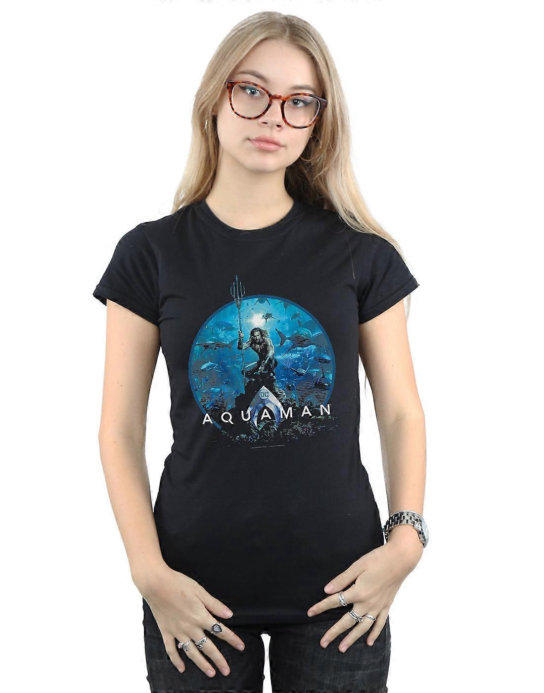 DC Comics Women's Aquaman Circle Poster Tişörtü