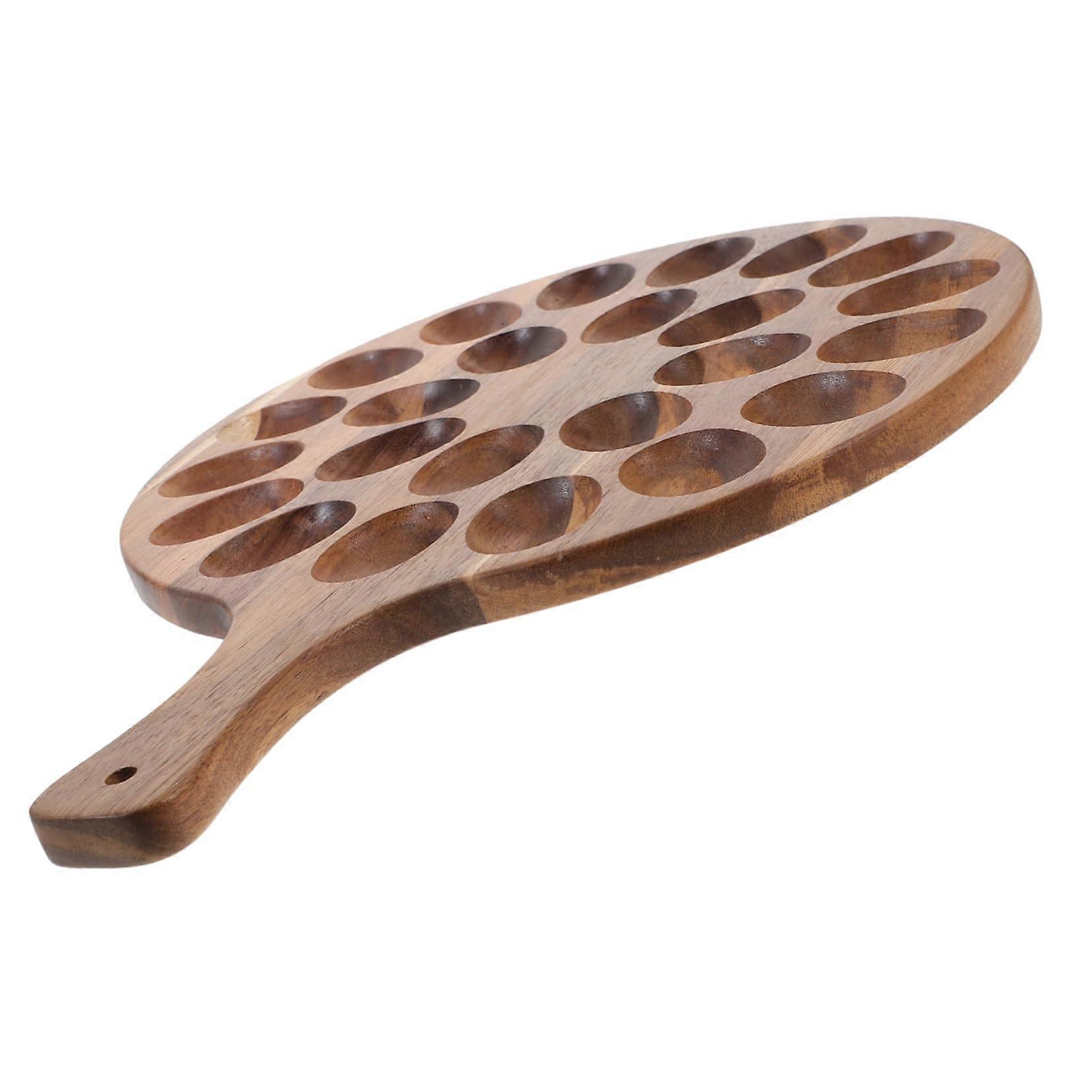 Wooden Egg Holder Large Capacity Storage Tray for Countertop or Fridge Rustic Serving Platter