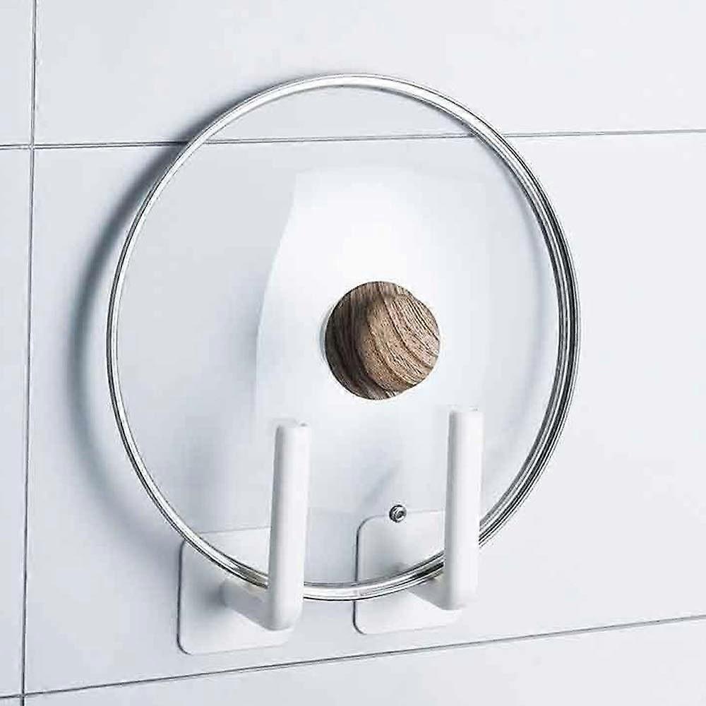 2pcs Kitchen Storage Rack with Cutting Board and Pot Lid Holder, Wall Mounted Organizer