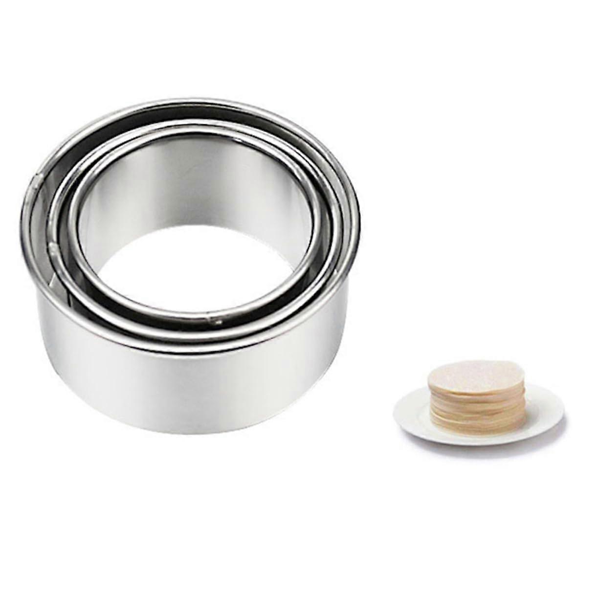 Stainless Steel Dumpling Maker Set with Pastry Cutter,  Round Cutting, 3pcs Kitchen Baking Tool
