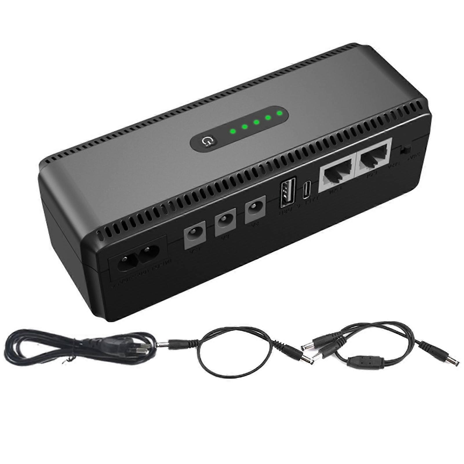 UPS Backup Battery 10400mAh for Security Camera and WiFi Router, Compact MultiDevice Power Supply