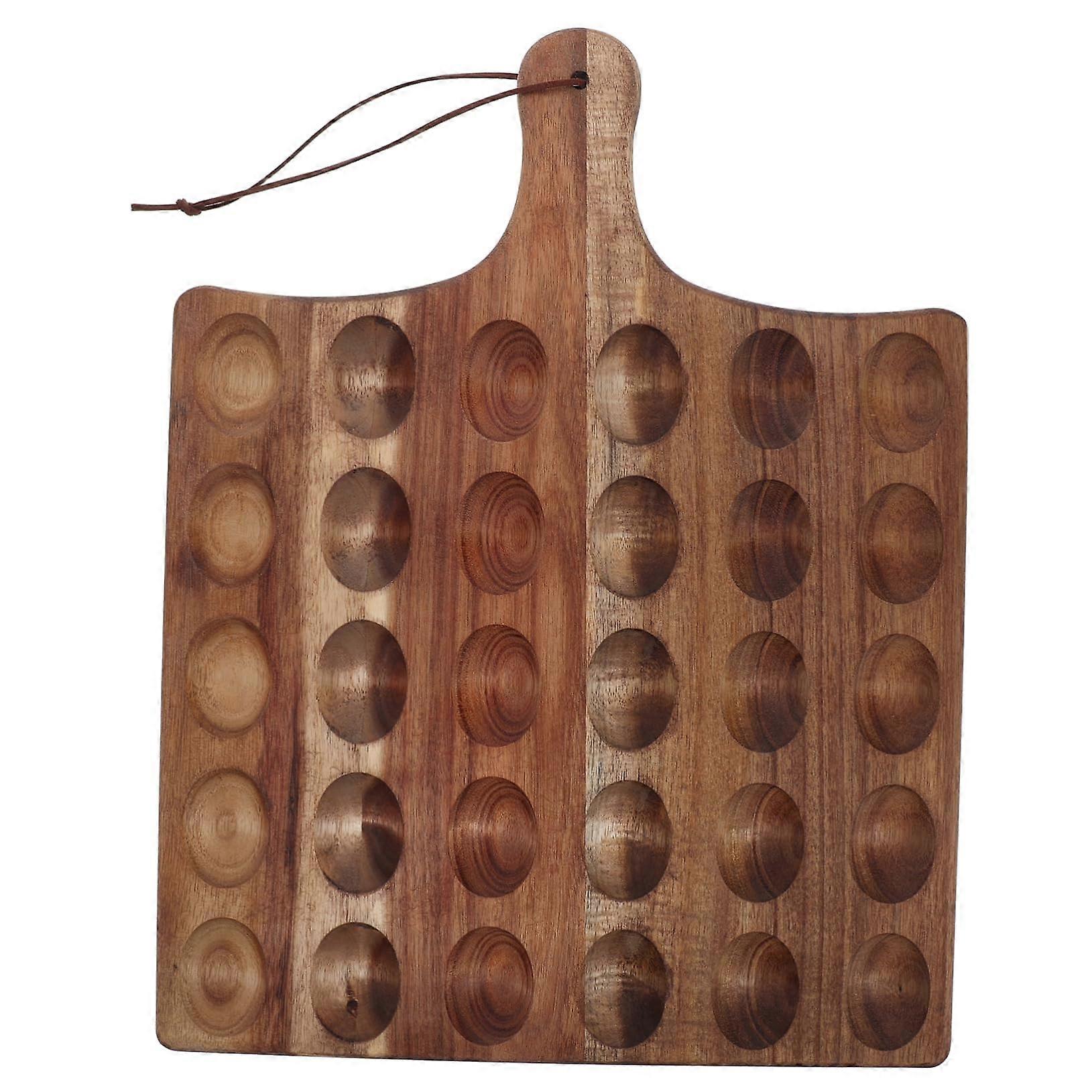 Wooden Deviled Egg Tray Reversible Serving Platter for Parties and Gatherings DualPurpose Design