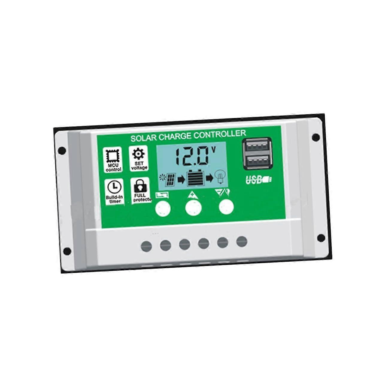 12V Solar Charge Controller LCD Display Smart Charging Control for RV Boat Cabin Battery