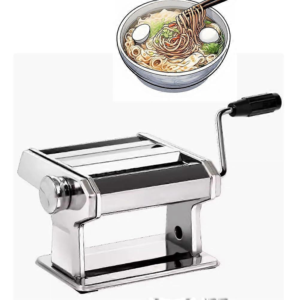 Pasta Maker Stainless Steel with Adjustable Width, Dual Mode Hand Crank for Spaghetti Dumplings