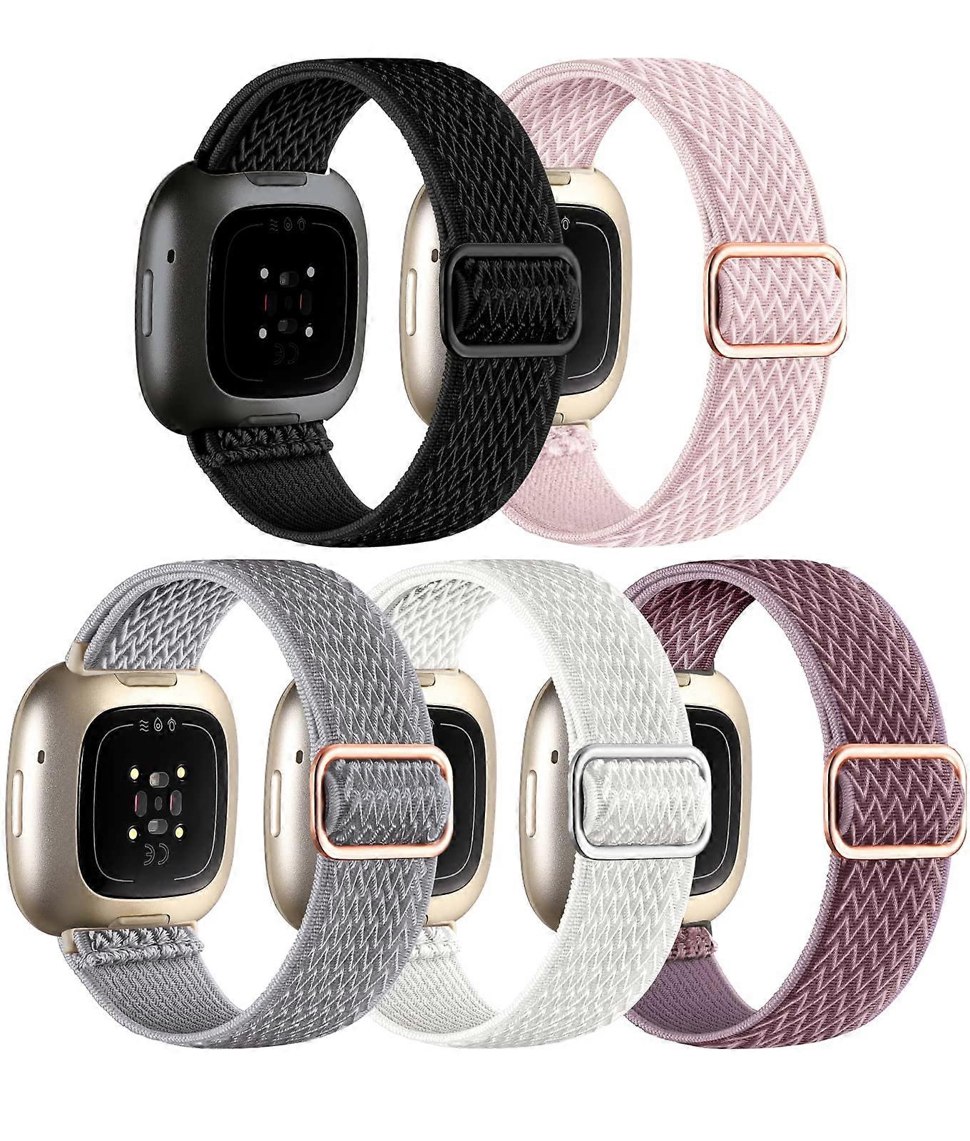 Adjustable Elastic Nylon Strap Band for Fitbit Versa 3 Versa 4 Sense 2 Breathable Sport Replacement
