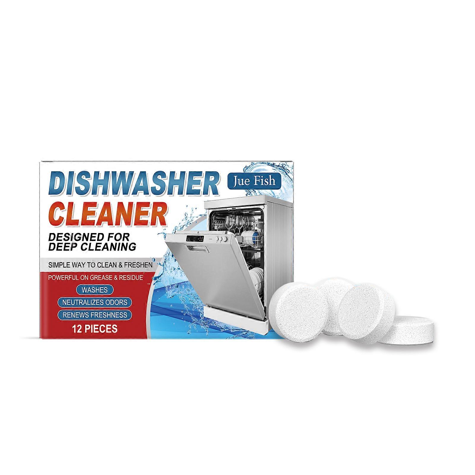 Dishwasher cleaner tablets remove grease and limescale, keeping dishes clean.