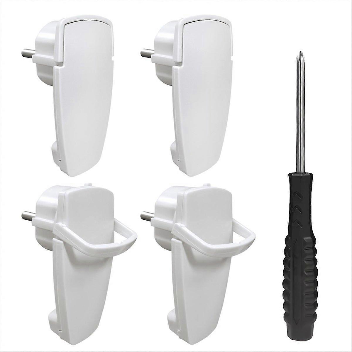 4Pcs Schuko Angled Plug,250V,Power Plug with Folding Handle, EU Plug