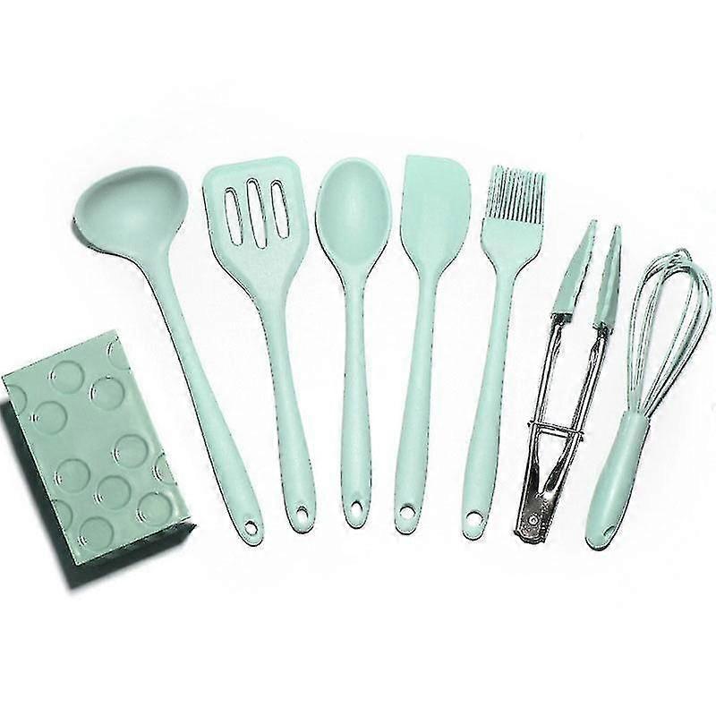 8-piece Mini Kitchenware Set Non-stick Pan Mini Silicone Small,green